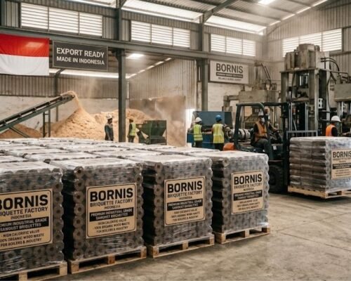 Industrial Grade Sawdust Briquettes from Indonesia Bornis Briquette Factory Premium Energy Solutions