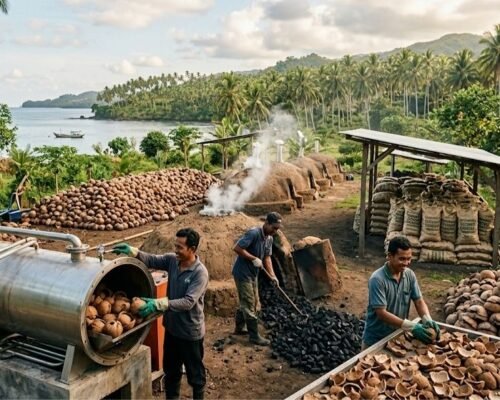 Sustainable Coconut Shell Charcoal Production in Indonesia